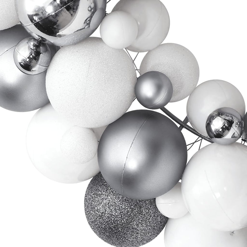 Load image into Gallery viewer, VidaXL Kerstkrans 45 cm polystyreen wit en grijs

