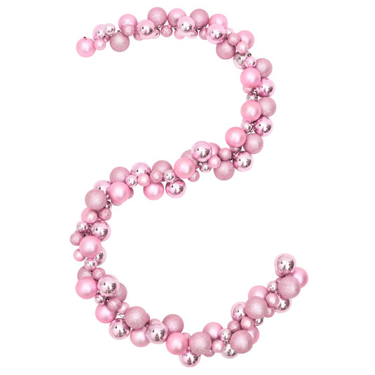 VidaXL Kerstslinger ballen 175 cm polystyreen roze