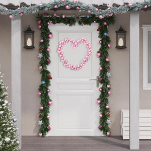 VidaXL Kerstslinger ballen 175 cm polystyreen roze