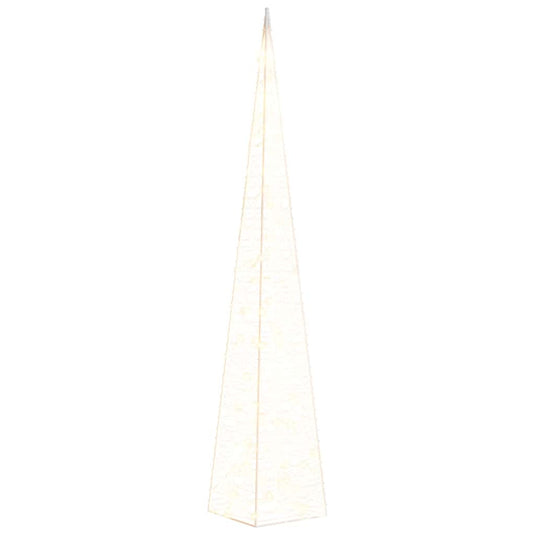Vidaxl kerstverlichtingskegel met 60 warmwitte led's 120 cm acryl