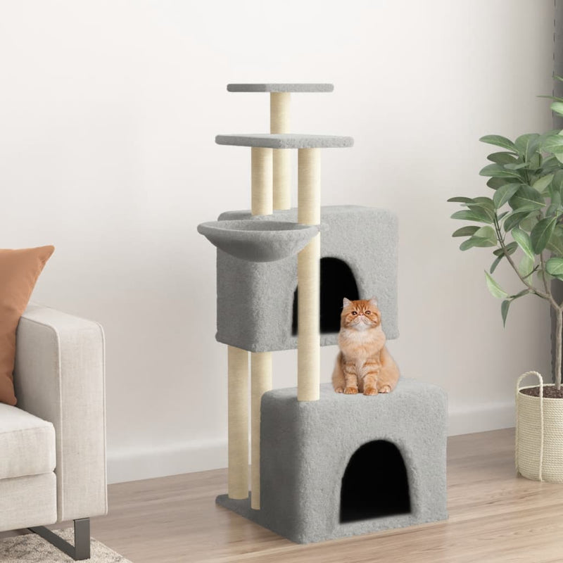 Load image into Gallery viewer, Vidaxl kattenmeubel met sisal krabpalen 122 cm lichtgrijs
