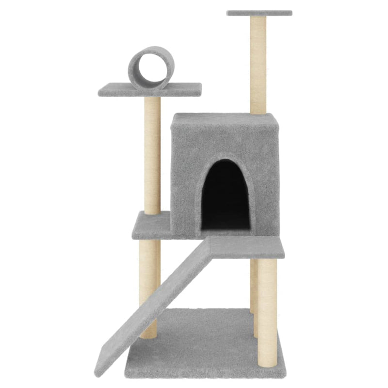 Load image into Gallery viewer, Vidaxl kattenmeubel met sisal krabpalen 110,5 cm lichtgrijs
