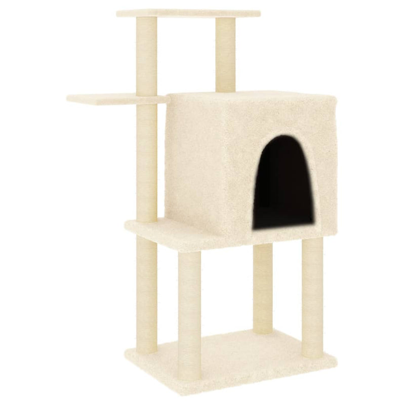 Load image into Gallery viewer, Vidaxl kattenmeubel met sisal krabpalen 97 cm crèmekleurig
