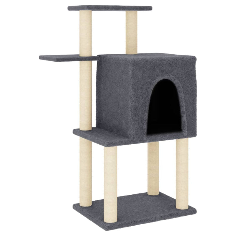 Chargez l'image dans la visionneuse de la galerie, Vidaxl kattenmeubel met sisal krabpalen 97 cm donkergrijs

