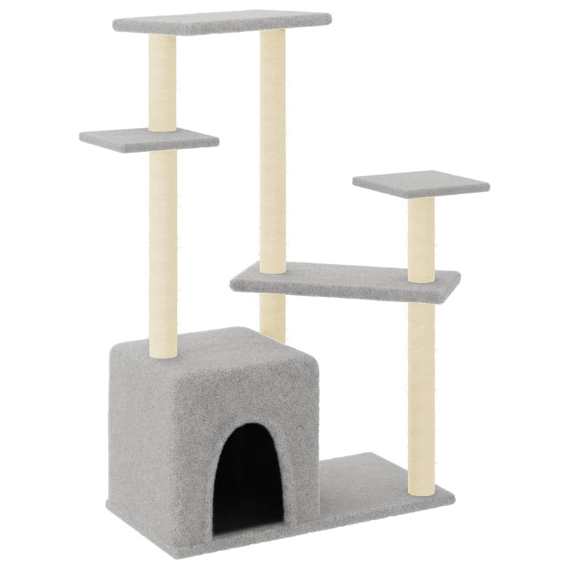 Load image into Gallery viewer, Vidaxl kattenmeubel met sisal krabpalen 107,5 cm lichtgrijs
