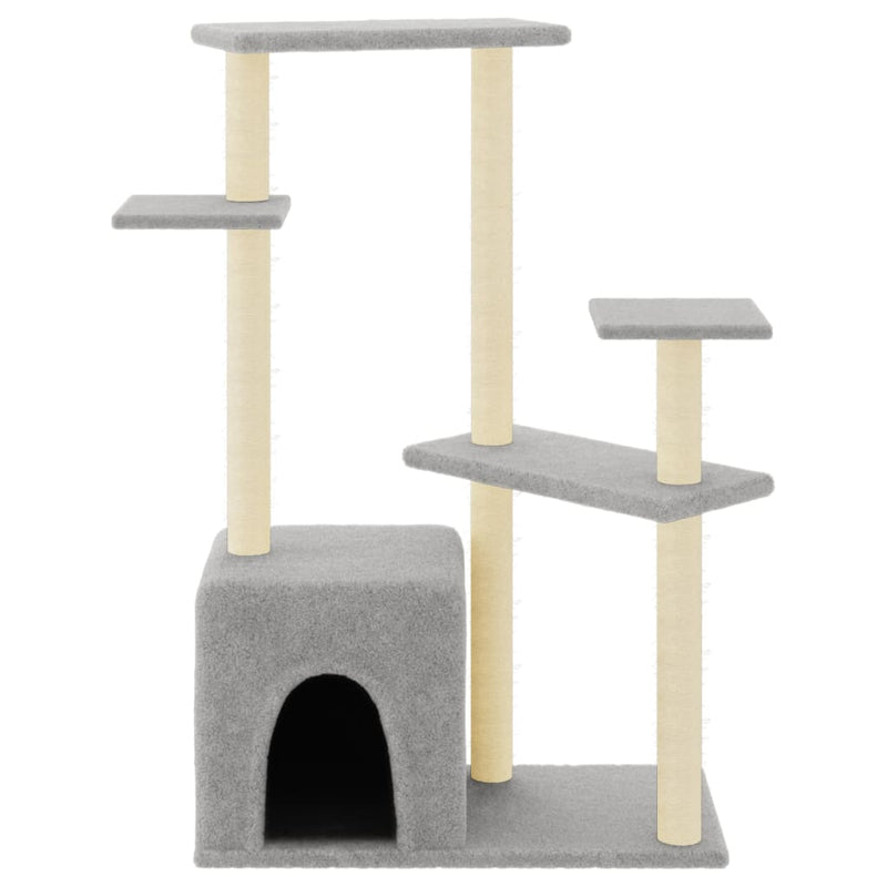 Load image into Gallery viewer, Vidaxl kattenmeubel met sisal krabpalen 107,5 cm lichtgrijs
