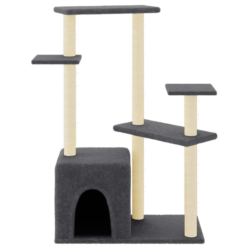 Load image into Gallery viewer, Vidaxl kattenmeubel met sisal krabpalen 107,5 cm donkergrijs
