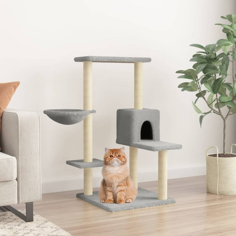 Load image into Gallery viewer, Vidaxl kattenmeubel met sisal krabpalen 95 cm lichtgrijs
