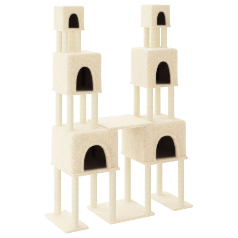 Load image into Gallery viewer, Vidaxl kattenmeubel met sisal krabpalen 199 cm crèmekleurig
