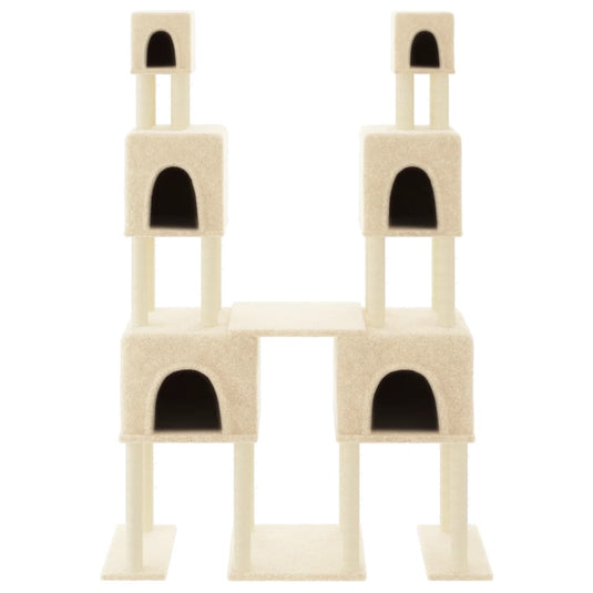 Vidaxl kattenmeubel met sisal krabpalen 199 cm crèmekleurig