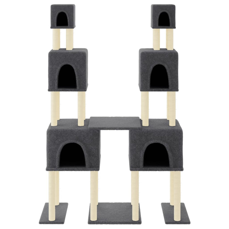 Load image into Gallery viewer, Vidaxl kattenmeubel met sisal krabpalen 199 cm donkergrijs

