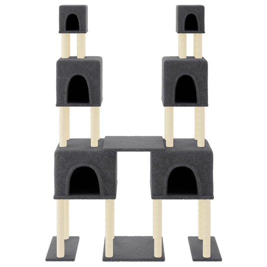 Vidaxl kattenmeubel met sisal krabpalen 199 cm donkergrijs