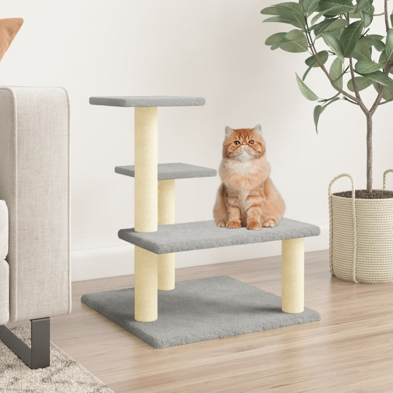 Chargez l'image dans la visionneuse de la galerie, Vidaxl kattenmeubel met sisal krabpalen 61 cm lichtgrijs
