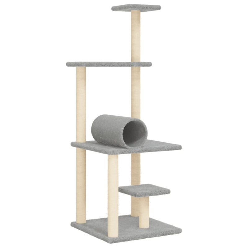 Load image into Gallery viewer, Vidaxl kattenmeubel met sisal krabpalen 136 cm lichtgrijs
