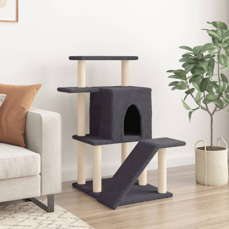 Load image into Gallery viewer, Vidaxl kattenmeubel met sisal krabpalen 97 cm donkergrijs
