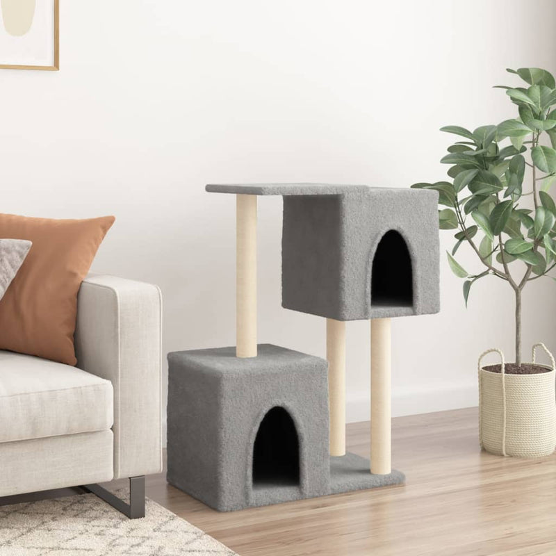 Load image into Gallery viewer, Vidaxl kattenmeubel met sisal krabpalen 86 cm lichtgrijs
