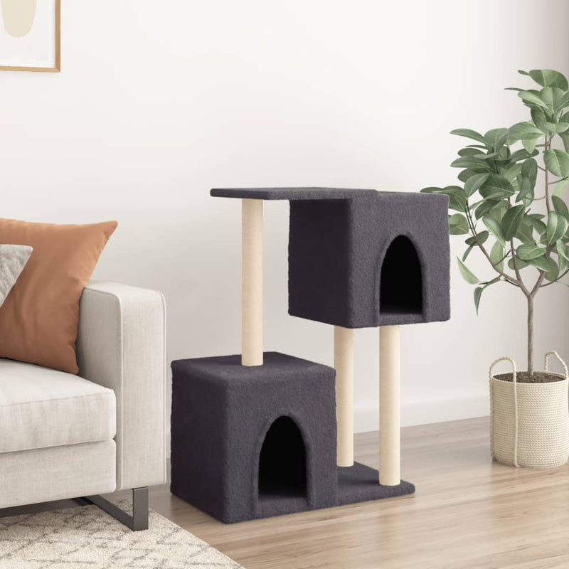 Chargez l'image dans la visionneuse de la galerie, Vidaxl kattenmeubel met sisal krabpalen 86 cm donkergrijs
