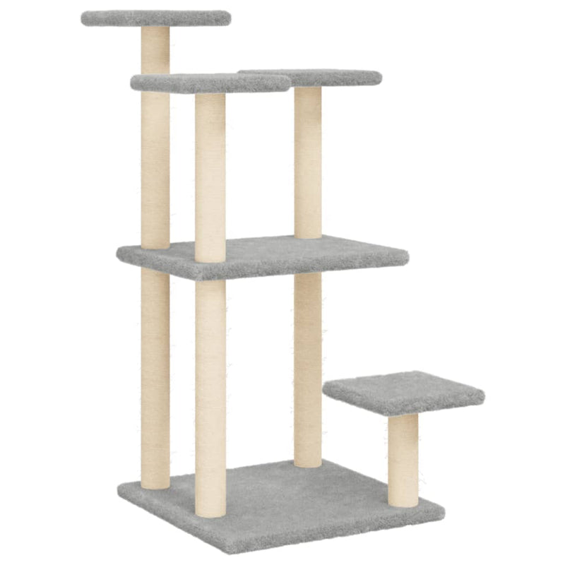 Load image into Gallery viewer, Vidaxl krabpalen met platforms 98,5 cm lichtgrijs
