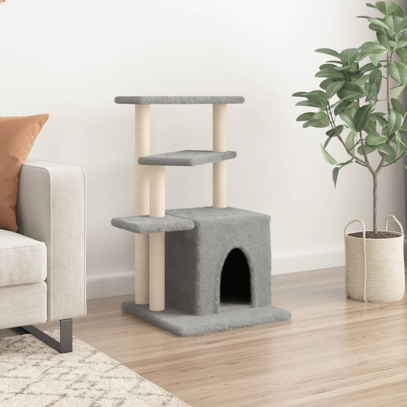 Load image into Gallery viewer, Vidaxl kattenmeubel met sisal krabpalen 83,5 cm lichtgrijs
