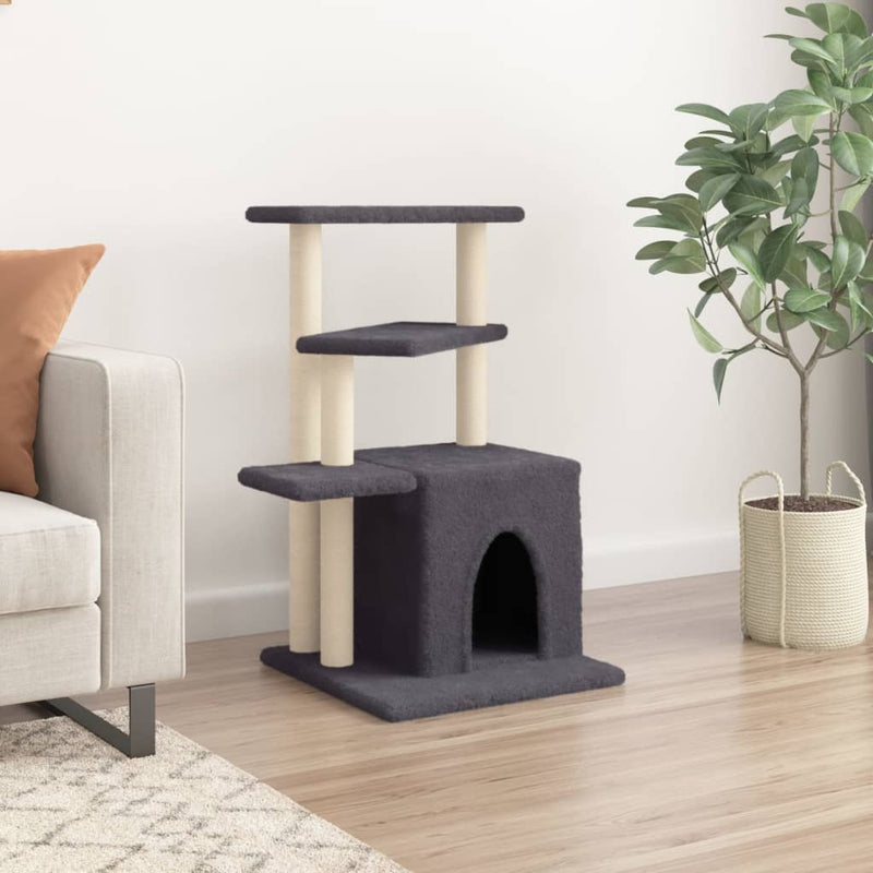Load image into Gallery viewer, Vidaxl kattenmeubel met sisal krabpalen 83,5 cm donkergrijs
