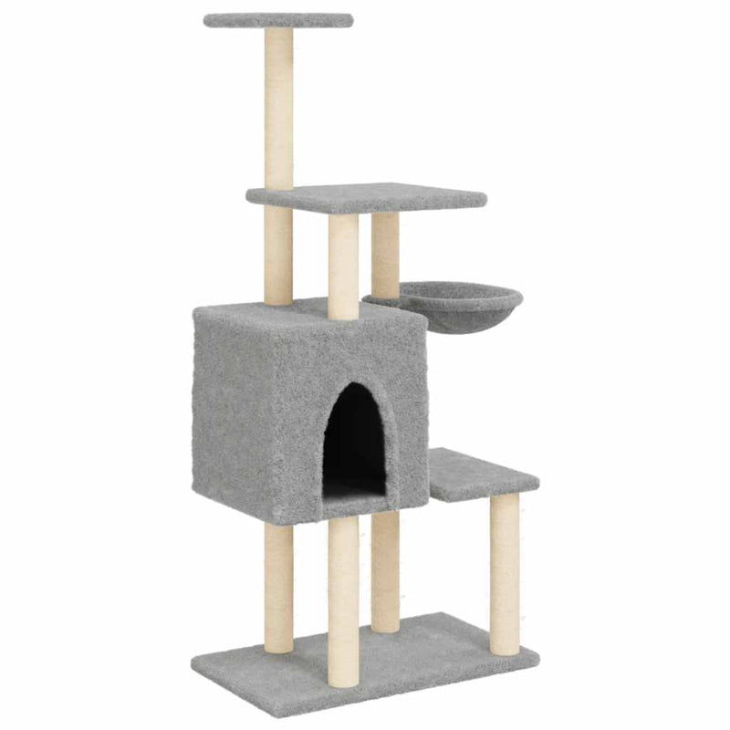 Load image into Gallery viewer, Vidaxl kattenmeubel met sisal krabpalen 131 cm lichtgrijs
