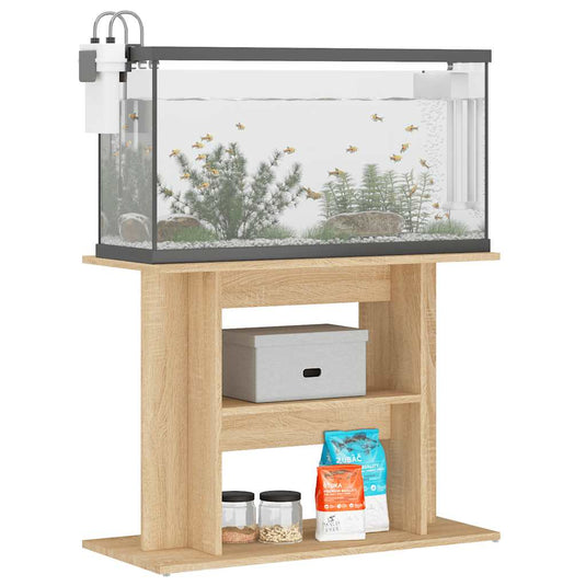Vidaxl aquariumstandaard 80x35x60 cm bewerkt hout sonoma eikenkleurig