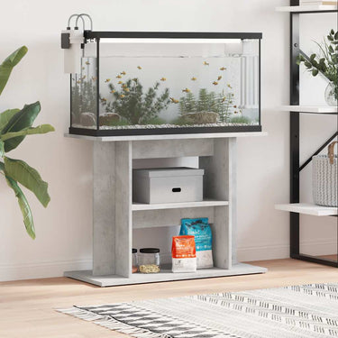Vidaxl aquariumstandaard betongrijs 80x35x60 cm bewerkt hout