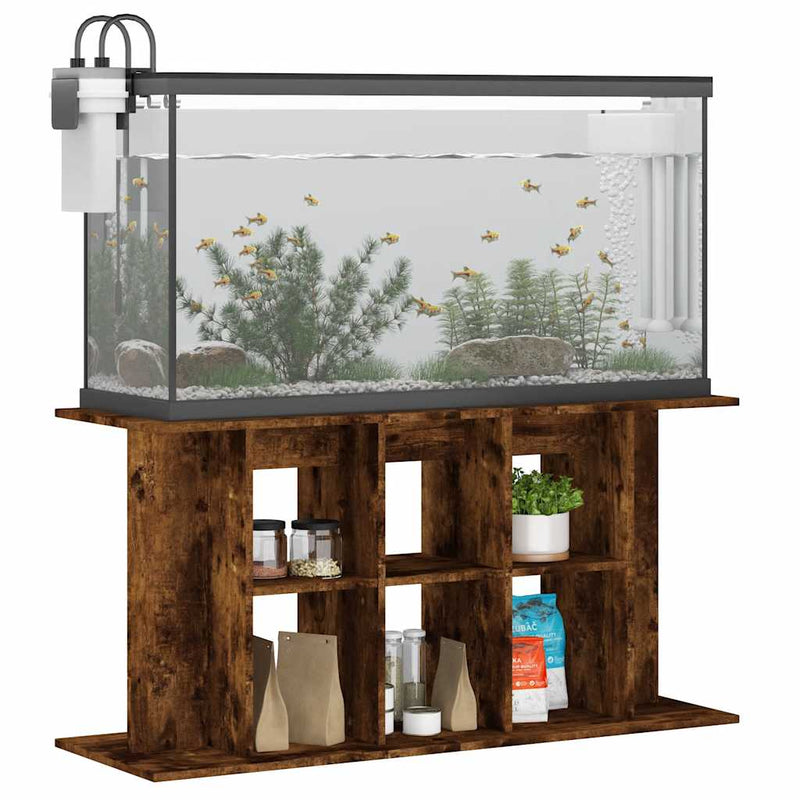 Load image into Gallery viewer, Vidaxl aquariumstandaard 120x40x60 cm bewerkt hout gerookt eikenkleur
