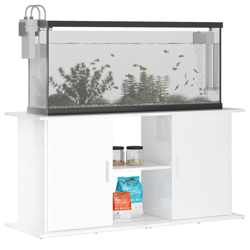 Load image into Gallery viewer, VidaXL Aquariumstandaard 121x41x58 cm bewerkt hout hoogglans wit
