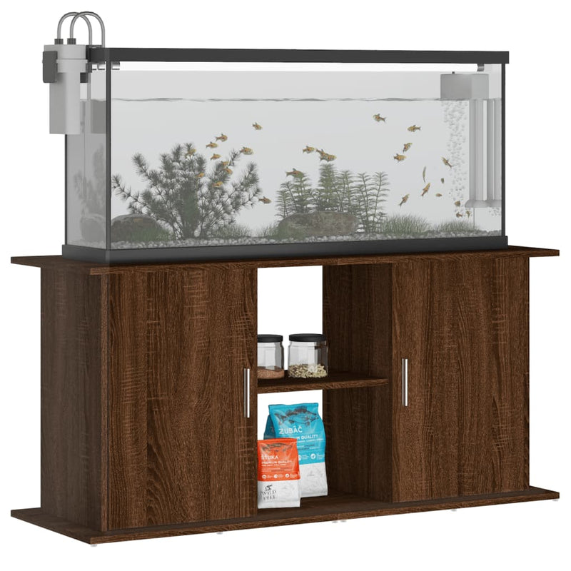 Load image into Gallery viewer, VidaXL Aquariumstandaard 121x41x58 cm bewerkt hout bruin eikenkleur
