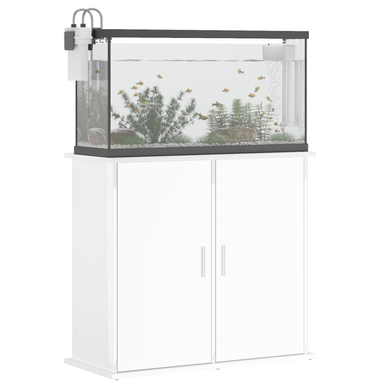 Load image into Gallery viewer, VidaXL Aquariumstandaard 81x36x73 cm bewerkt hout hoogglans wit
