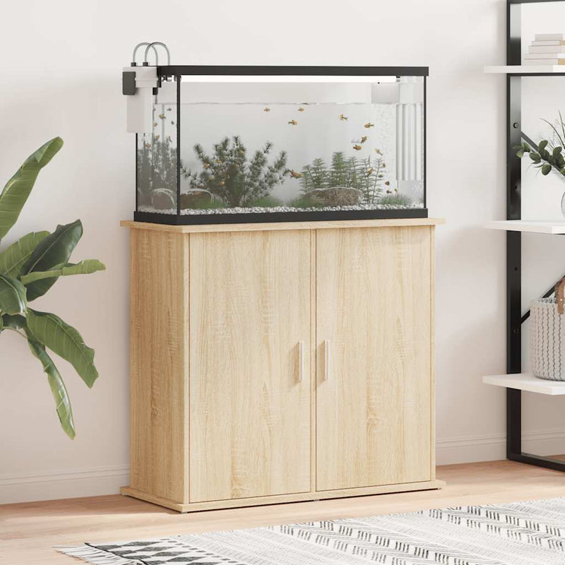 Load image into Gallery viewer, Vidaxl aquariumstandaard sonoma eiken 81x36x73 cm bewerkt hout

