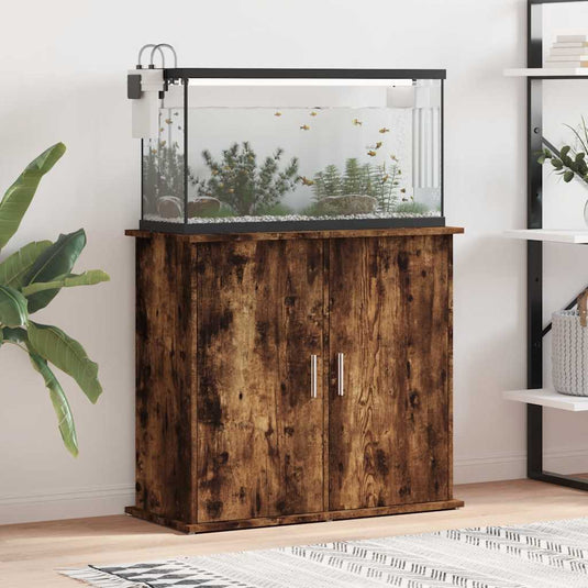 Vidaxl aquariumstandaard 81x36x73 cm bewerkt hout gerookt eikenkleurig