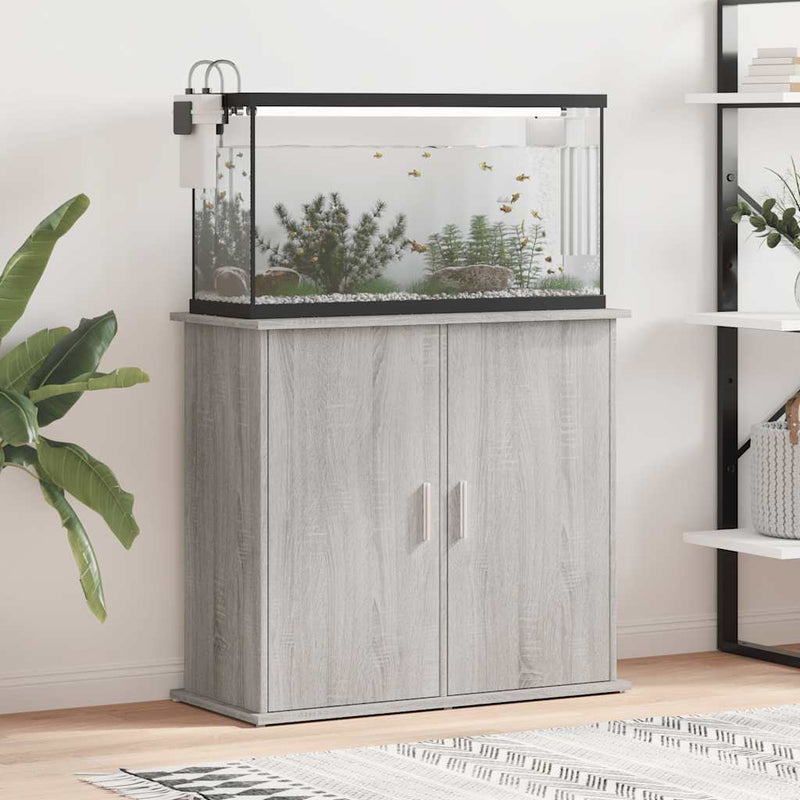 Load image into Gallery viewer, Vidaxl aquariumstandaard 81x36x73 cm bewerkt hout grijs sonoma eiken
