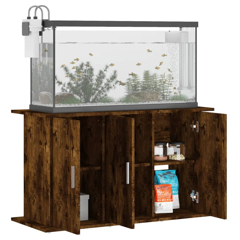 Load image into Gallery viewer, Vidaxl aquariumstandaard 101x41x58 cm bewerkt hout gerookt eikenkleur

