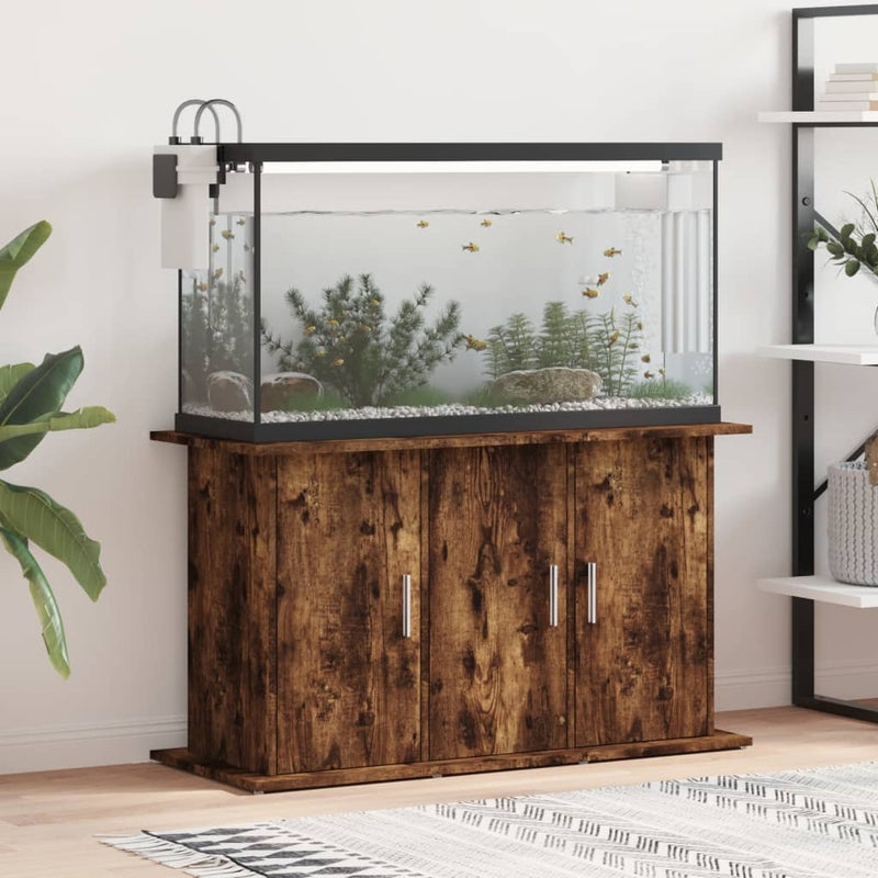 Load image into Gallery viewer, Vidaxl aquariumstandaard 101x41x58 cm bewerkt hout gerookt eikenkleur
