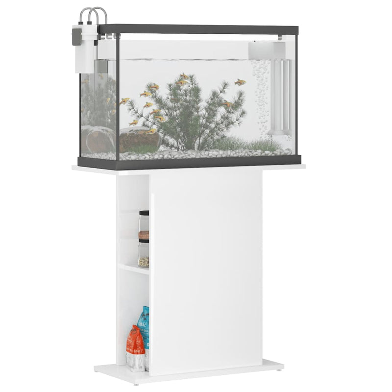 Load image into Gallery viewer, Vidaxl aquariumstandaard 75x36x72,5 cm bewerkt hout hoogglans wit

