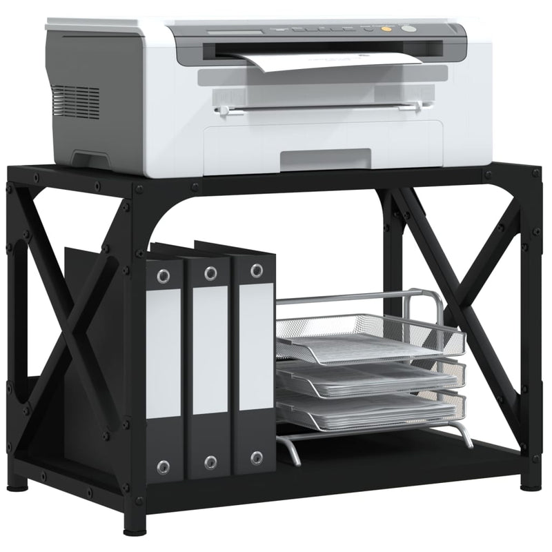 Load image into Gallery viewer, Vidaxl printerstandaard 2-laags 44x26x31,5 cm bewerkt hout zwart
