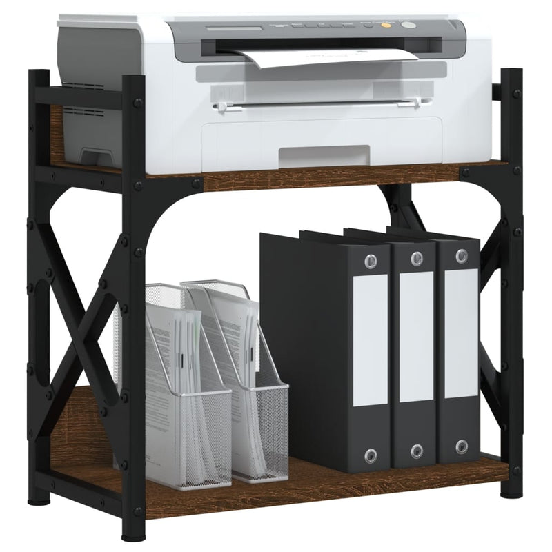 Load image into Gallery viewer, Vidaxl printerstandaard 2-laags 40x20x40 cm bewerkt hout bruineiken
