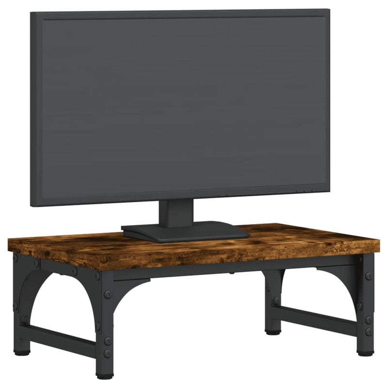 Load image into Gallery viewer, Vidaxl monitorstandaard 37x23x14 cm bewerkt hout gerookt eikenkleurig
