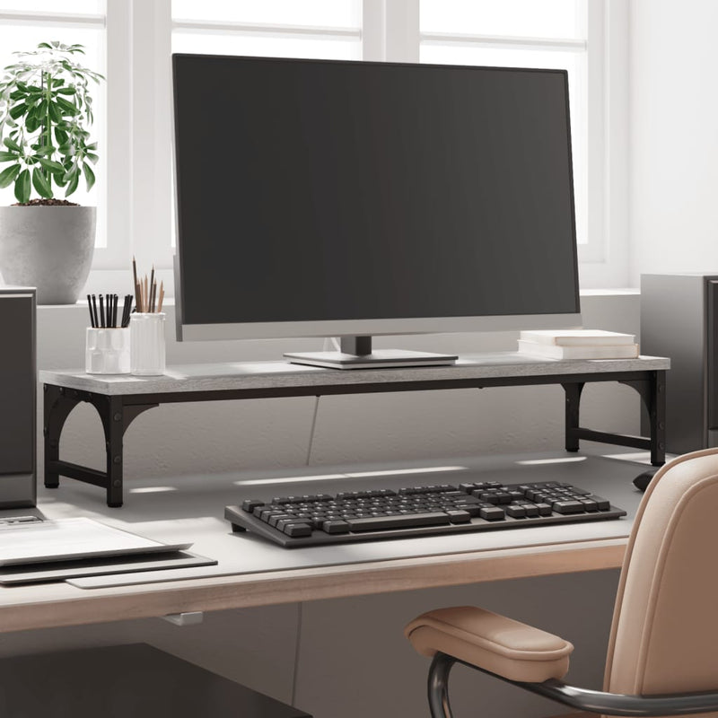 Load image into Gallery viewer, Vidaxl monitorstandaard 85x23x15,5 cm bewerkt hout grijs sonoma eiken
