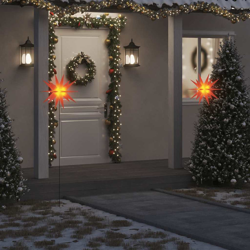 Load image into Gallery viewer, Vidaxl kerstlamp met grondpin en led inklapbaar 57 cm rood
