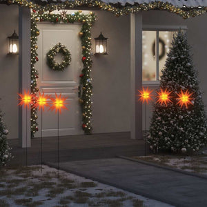 Vidaxl kerstlampen met grondpin en led's 3 st 35 cm rood