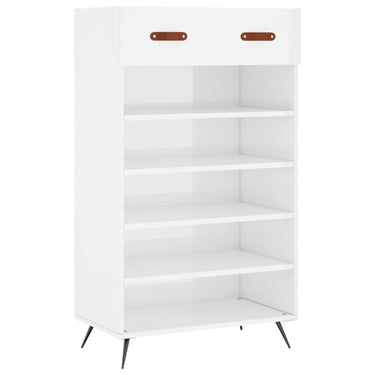 Vidaxl schoenenkast 60x35x105 cm bewerkt hout hoogglans wit