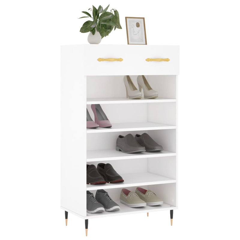 Afbeelding laden in galerijviewer, Vidaxl schoenenkast 60x35x105 cm bewerkt hout wit
