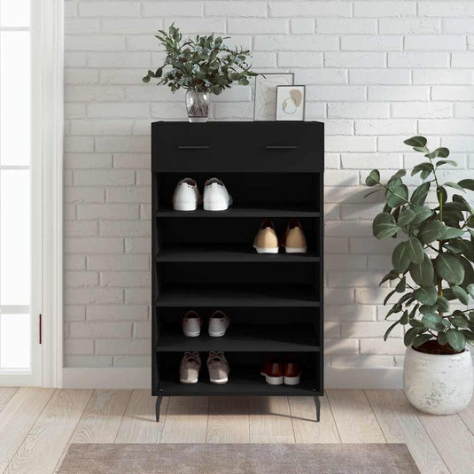 Vidaxl schoenenkast 60x35x105 cm bewerkt hout zwart