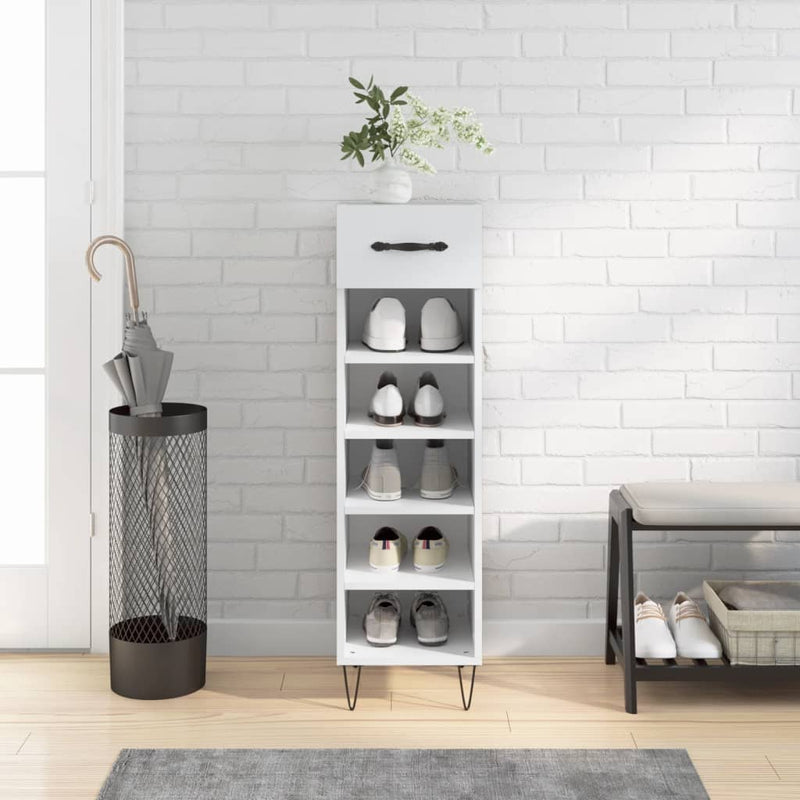 Cargue la imagen en el visor de la galería, Vidaxl schoenenkast 30x35x105 cm bewerkt hout wit
