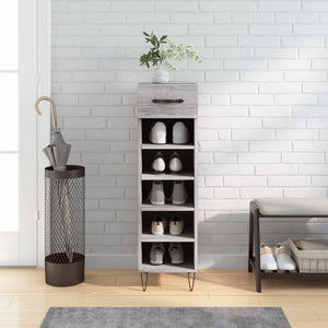 Vidaxl schoenenkast 30x35x105 cm bewerkt hout grijs sonoma eikenkleur