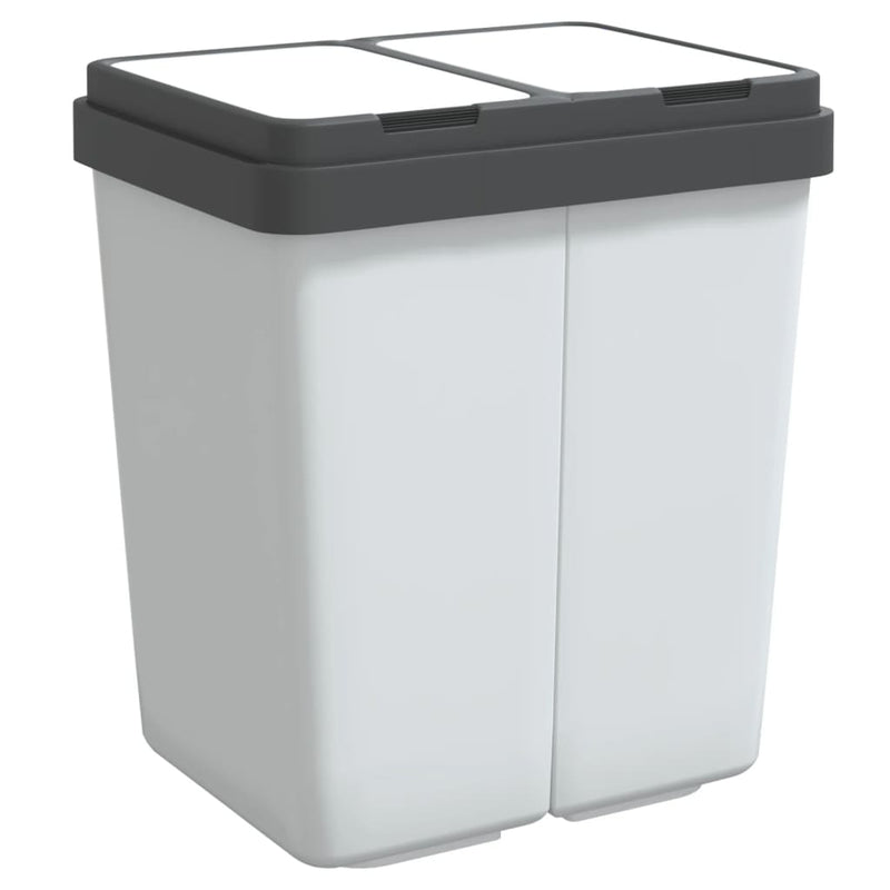 Load image into Gallery viewer, Vidaxl vuilnisbak dubbel 2x25 l wit
