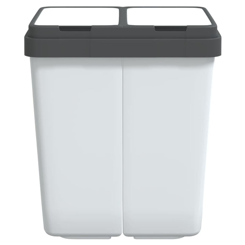 Load image into Gallery viewer, Vidaxl vuilnisbak dubbel 2x25 l wit
